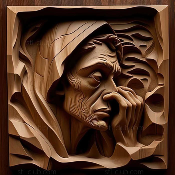 3D мадэль Маргарет Фитцхью Браун, американская художница. (STL)